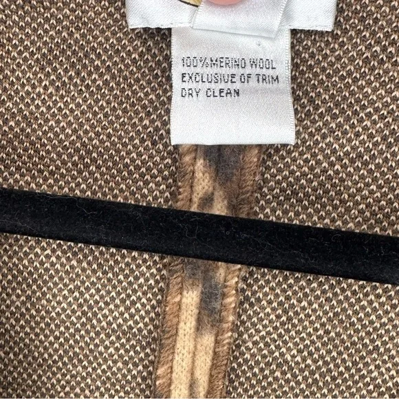 Vintage Talbots Leopard Print Wool Blazer Jacket Women’s Medium - Picture 4 of 9